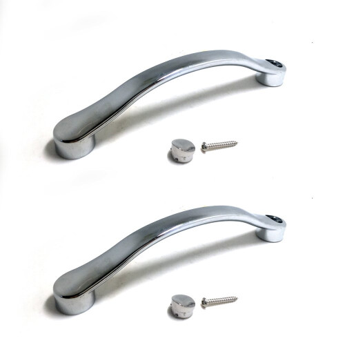 Replacement Shower Door Handles - Chrome Curved - PAIR 2