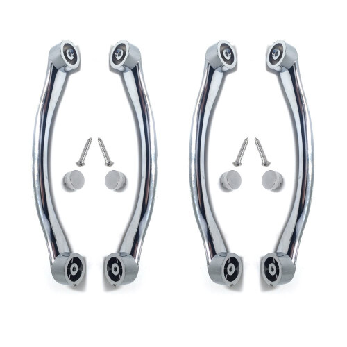 Replacement Shower Door Handles - Chrome Curved - PAIR
