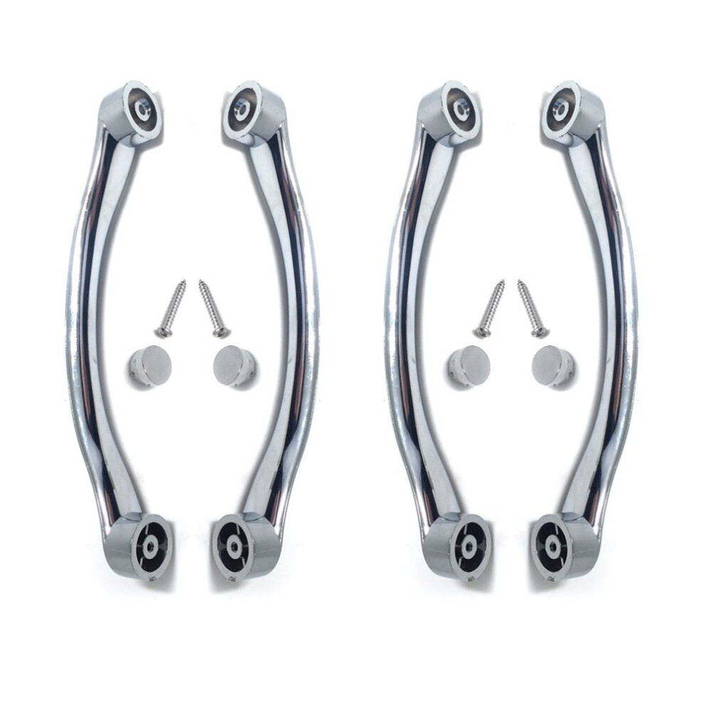 Replacement Shower Door Handles - Chrome Curved - PAIR