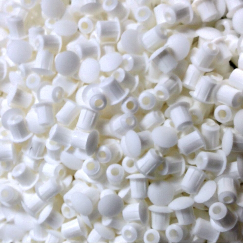 M5 (5mm) DRILL HOLE COVER CAPS - BLANKING FURNITURE KITCHEN CABINET SHELF (White, 50) by Falcon Workshop