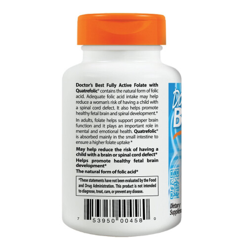 Doctor's Best Fully Active Folate 800 with Quatrefolic, 60 Vegetarian Capsules 2