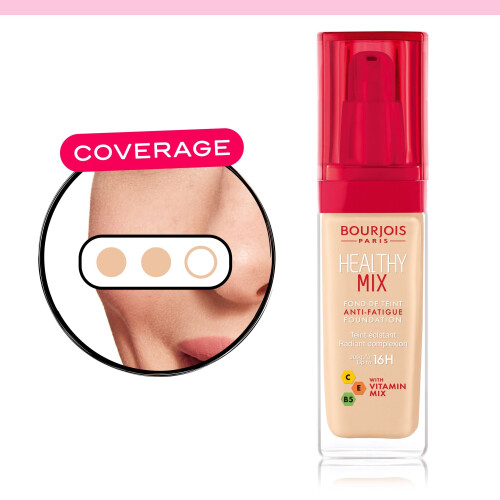 Bourjois Bourjois Healthy Mix Anti-Fatigue Medium Coverage Liquid Foundation 50 Rose Ivory, 30ml 2