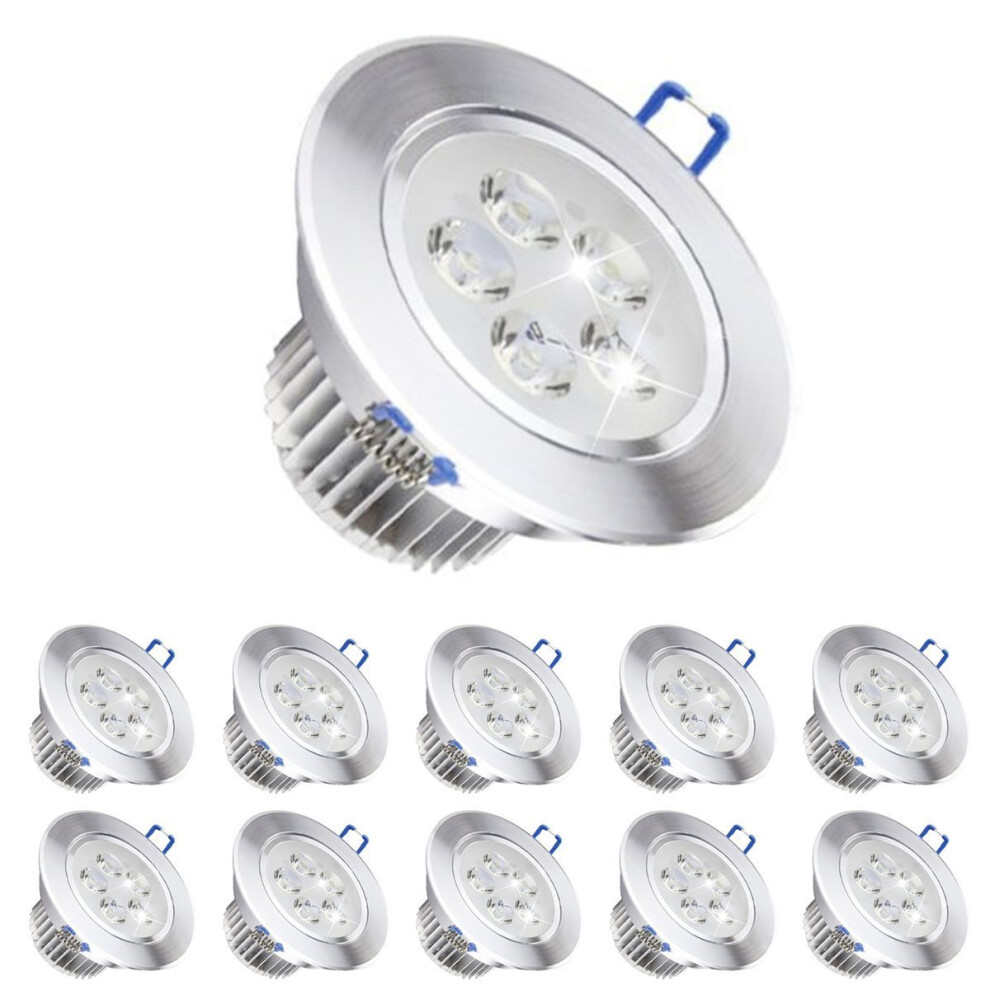 Pack of 10,Pocketman 220V 5W LED Recessed Ceiling Light Downlights Spotlight,Cool White,450-500 Lumen(Equivalent 50W)