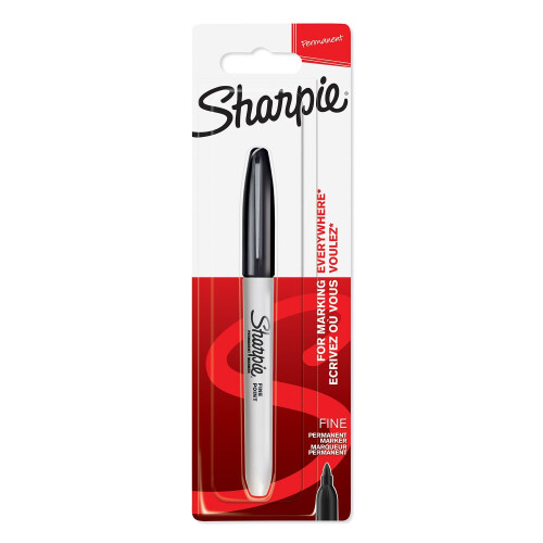 Sharpie Sharpie Μόνιμος Μarker | Λεπτή Μύτη για Τολμηρές Λεπτομέρειες | Μαύρο Μελάνι | 1 Μarker