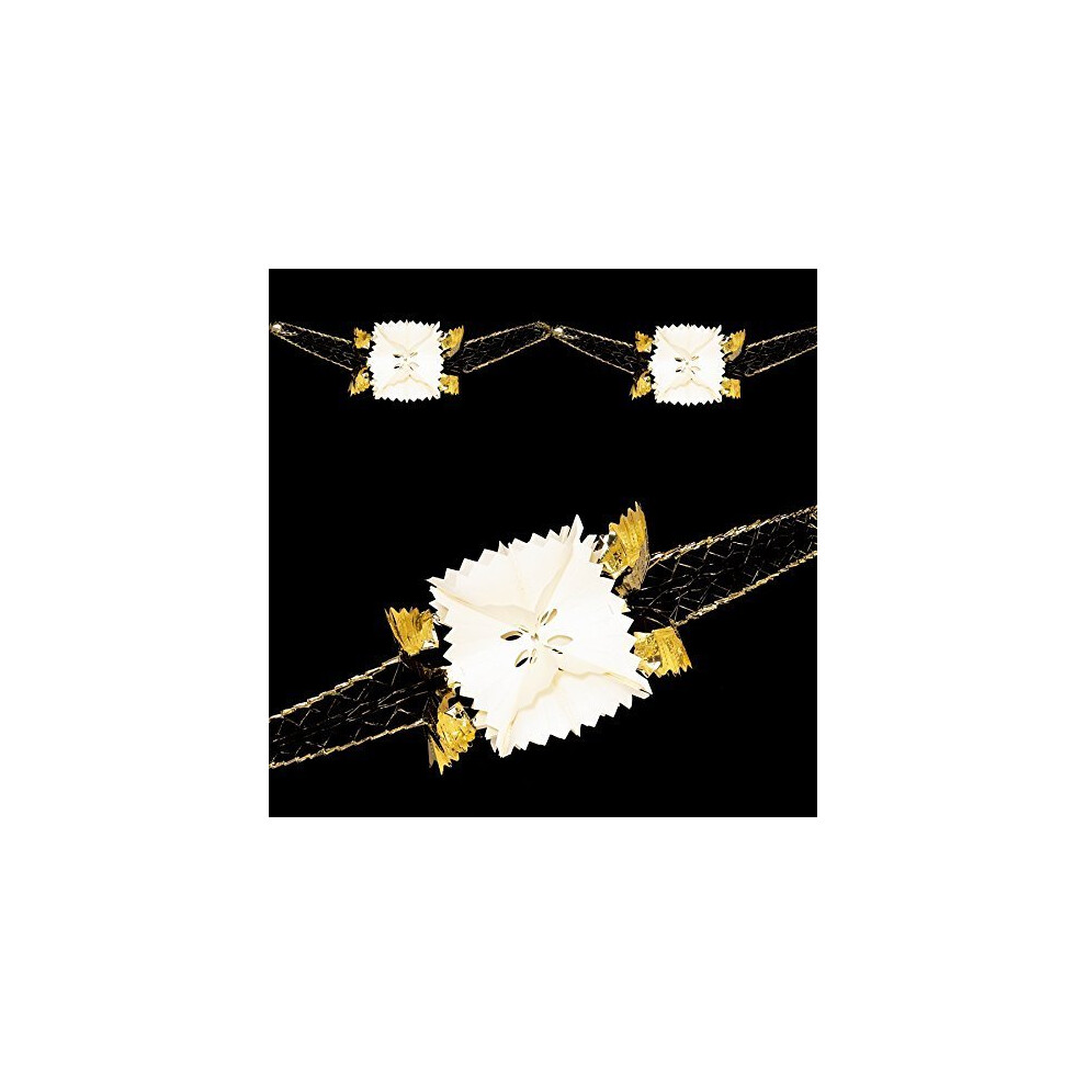 Christmas Foil Ceiling Decoration 20cm 4 Section Full Garland - Gold ivory Ceiling Decorations Christmas Premier