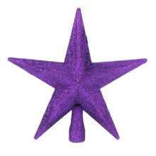 Purple Glitter Star Christmas Tree Topper (20cm) by Christmas Direct