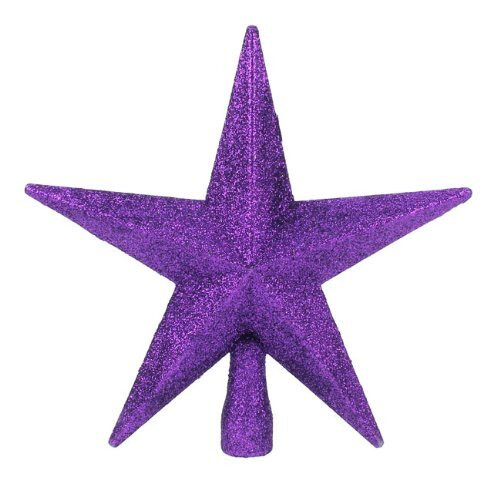 Purple Glitter Star Christmas Tree Topper (20cm) by Christmas Direct