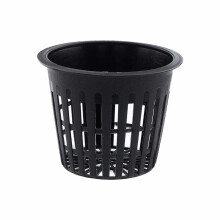 Hydroponic Planting Mesh Pot Net, Pack of 10 Plastic Basket Garden Plant Grow Cup (Black)