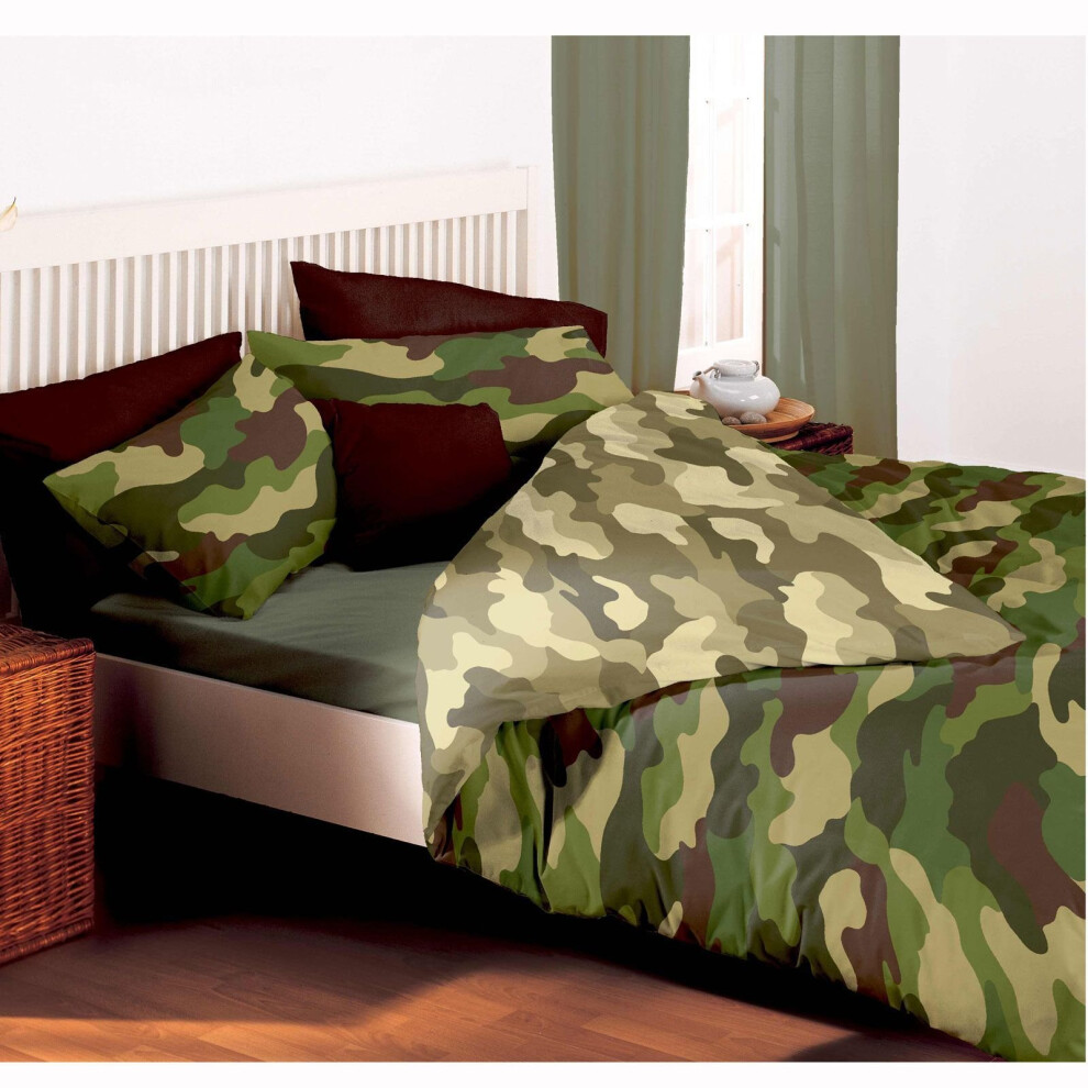 PRH Army Camouflage Reversible Double Duvet and Pillowcase Set