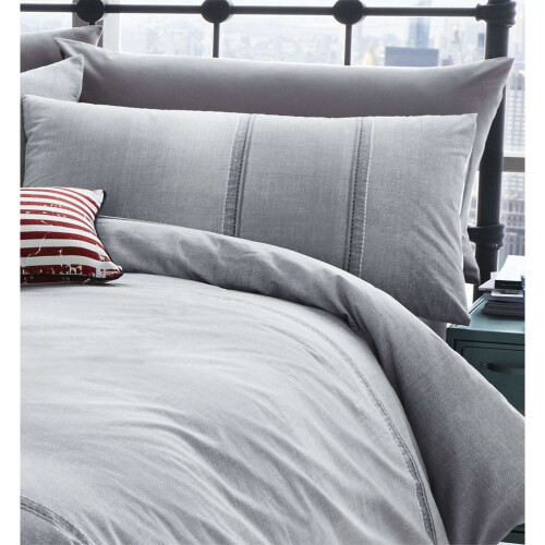 Catherine Lansfield Catherine Lansfield Denim Easy Care Double Duvet Set Grey 1