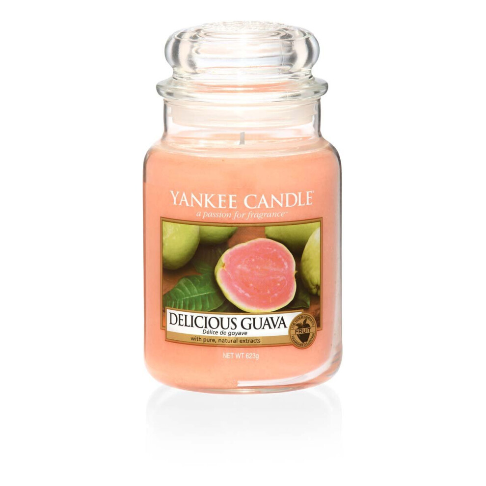 Yankee Candle Delicious Guava Jar Candle, Orange, Large