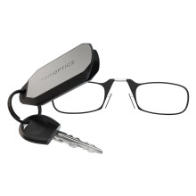 ThinOPTICS Reading Glasses + Keychain Fob | Black Frames, 1.00 Strength