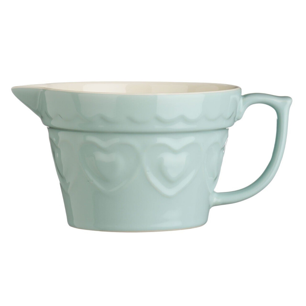 Sweet Heart Basting Jug Stoneware, Pastel Green, 1.7 Ltr