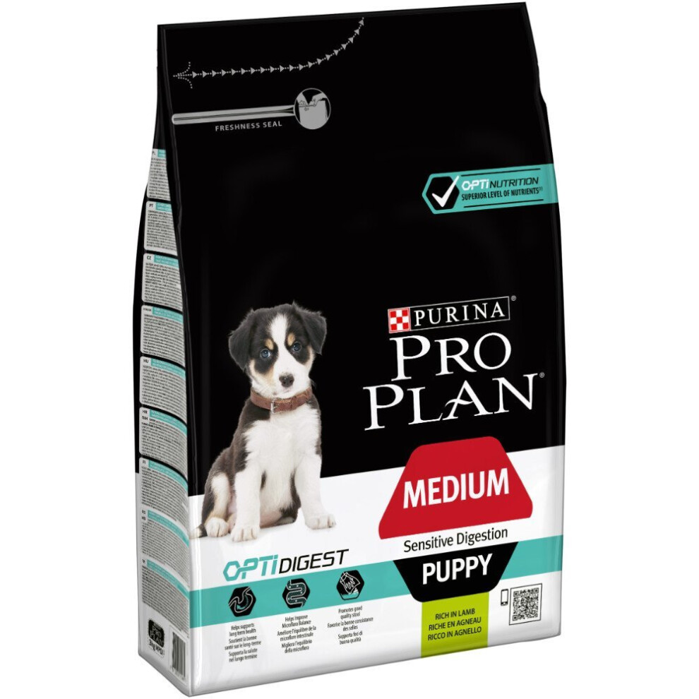 Purina Pro Plan Sensitive Digest Medium Puppy Dry Dog Food Lamb 3Kg