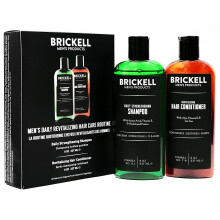 Brickell Mannen Dagelijkse Revitaliserende Haarverzorging, Shampoo en Conditioner Set, Munt en Theeboomolie