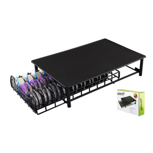 Tassimo Coffee Pod Holder - 60 Capsules Stackable Stand - Anti Vibration Non Slip Surface - Black