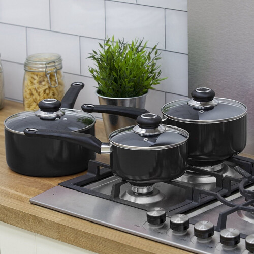 Morphy Richards Morphy Richards 970040 Equip 5pc Pan Set With 9pc Kitchen Tools – Black 1
