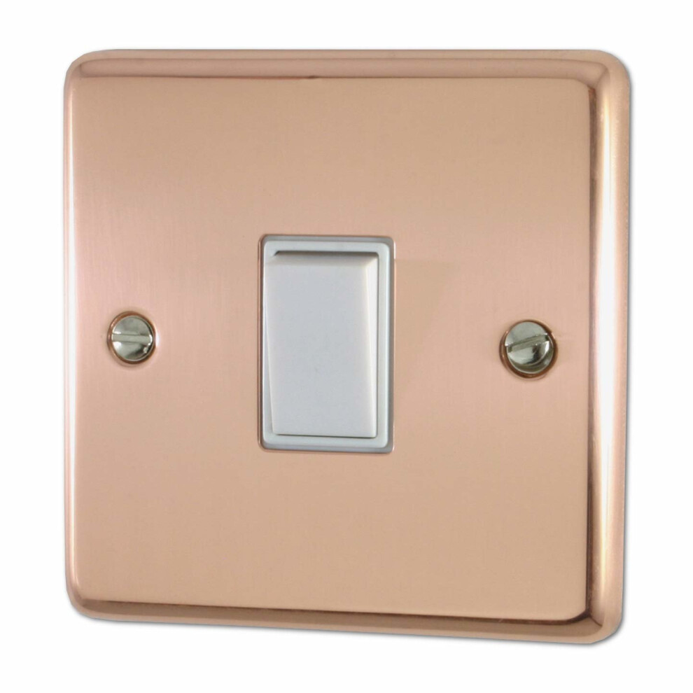 Contour Copper Light Switch (1 Gang/White Switch) - Cbc1w 5055792918724