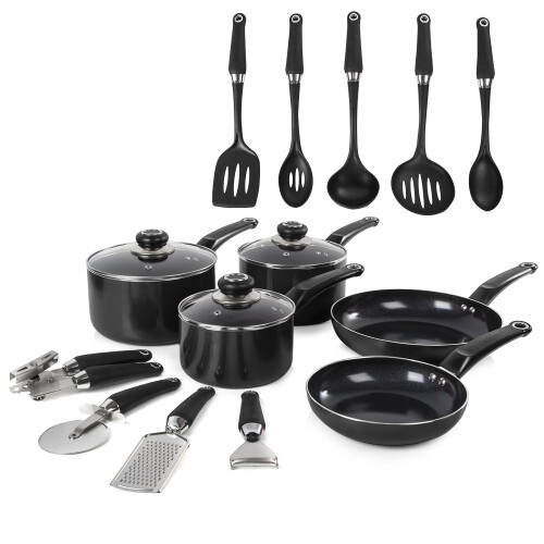 Morphy Richards Morphy Richards 970040 Equip 5pc Pan Set With 9pc Kitchen Tools – Black