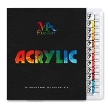 Acrylic Paint Set - 24 Paint Colours 12ml Tubes - Artist Grade Kit for Professionals, Beginners, and Kids - Ideal for Canvas, Ceramics, and Crafts...