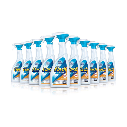 Flash Flash Kitchen Spray Dissolves Grease and Leaves Shine, 450 ml, pack of 10