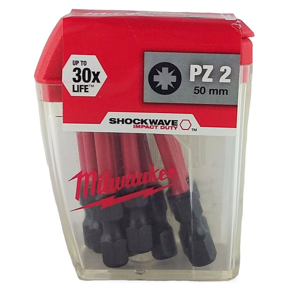 Milwaukee Shockwave 10 x PZ2 50mm Screwdriver Bits 4932430866