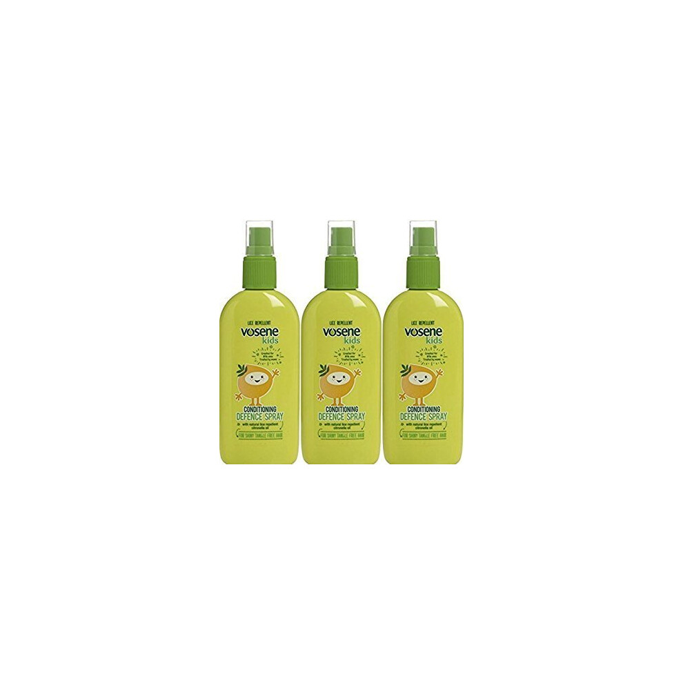 THREE PACKS of Vosene Kids Conditioning Defence Spray 150ml