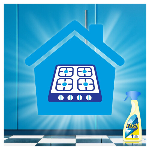 Flash Flash Kitchen Spray Dissolves Grease and Leaves Shine, 450 ml, pack of 10 1