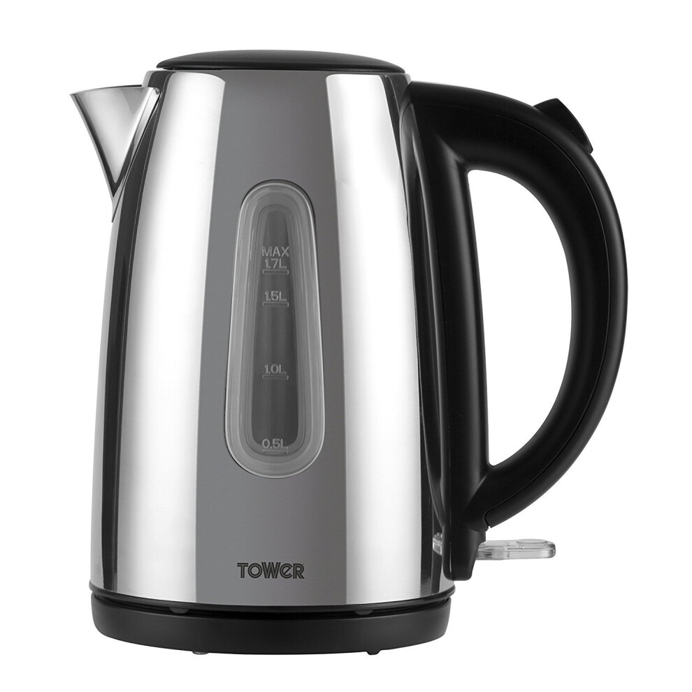 Tower T10015P Infinity Rapid Boil Jug Kettle, 3000 W, 1.7 Litre, Stainless Steel