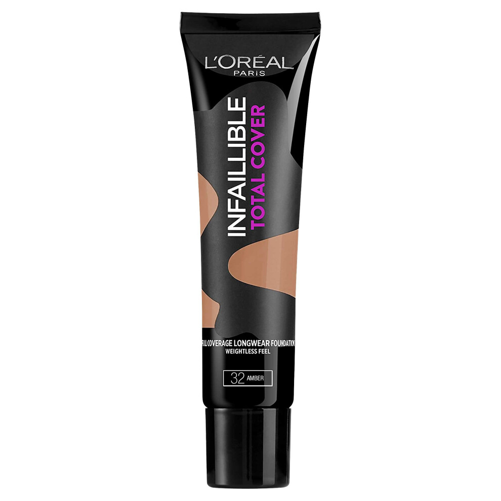 L'Oréal Infallible Total Cover Foundation, 32 Amber, 35 g