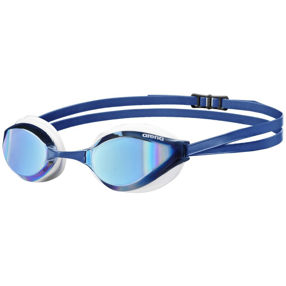 Arena Unisex Competition Python Mirror Swimming Goggles, Unisex, Unisex Wettkampf Schwimmbrille Python Mirror, blue mirror/White, One Size