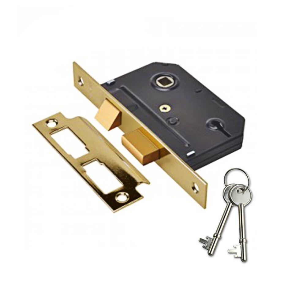 Yale Essentials 2.5 inch/64mm 3 Lever Sashlock, with Easy Fitting Template and Instructions, Mortice Locks for Internal Doors, Door Lock with Keys....