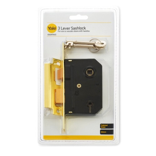 Yale Essentials 2.5 inch/64mm 3 Lever Sashlock, with Easy Fitting