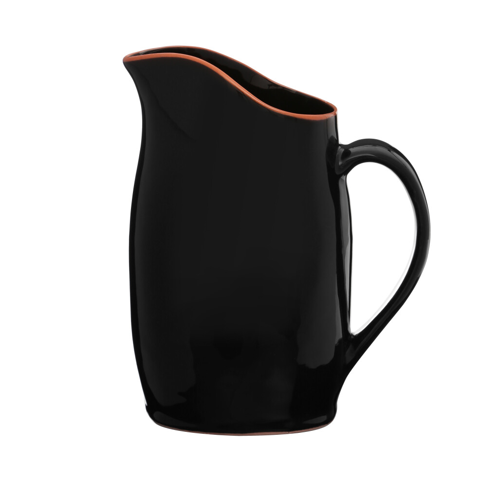 Black Text Milk Jug, Ceramic, Black