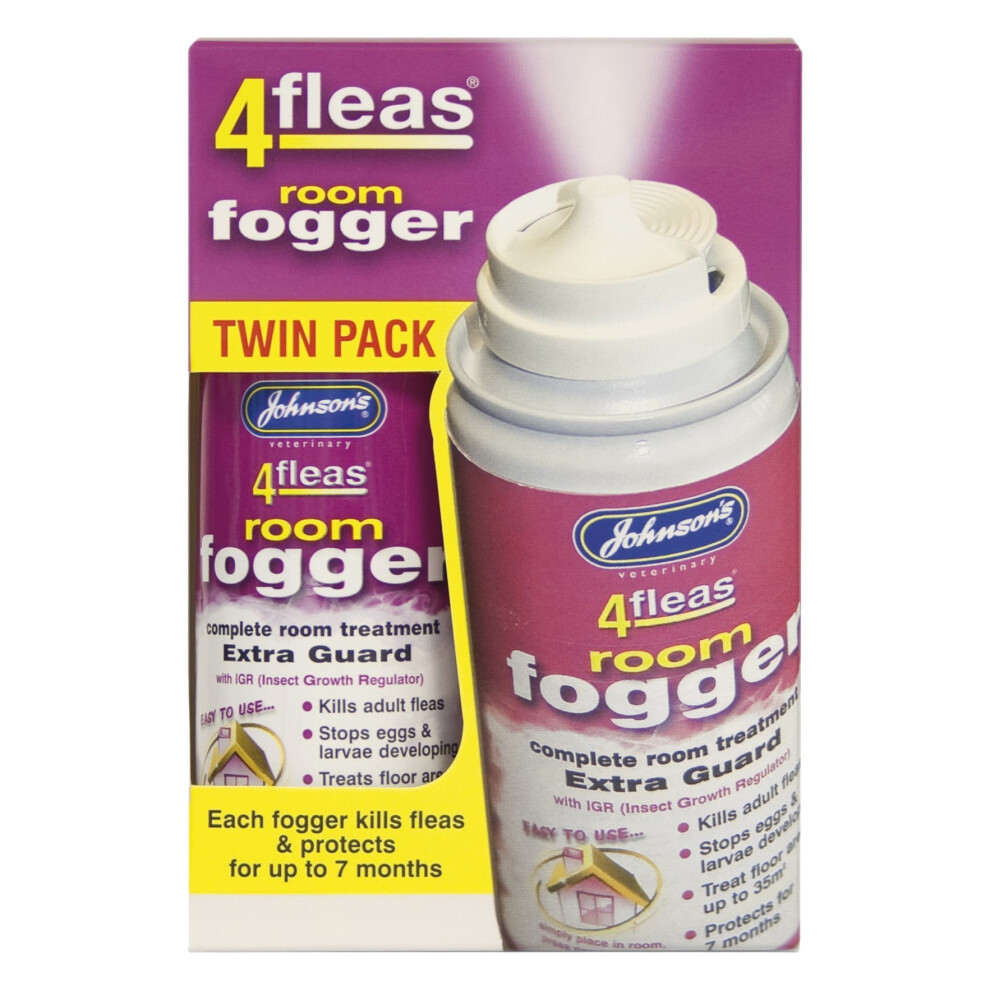 Johnson's Vet 4 Fleas Room Fogger Spray Twin Pack