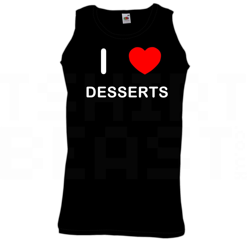 (Black, L) I Love Desserts - Quality Printed Cotton Gym Vest-image-OPC-PP9CDX-NEW