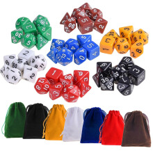 KUUQA 7 x 7 (49 pcs) Polyhedral Game Dice Set 7 Color Complete set for Dungeons and Dragons DND D&D MTG RPG Card Games D% D20 D12 D10 D8 D6 D4 with...
