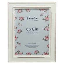 PAL301968W Paloma Photo Frame 6x8 (15x20cm) White distressed wood finish. Black backs with swivel clips. Individually boxed