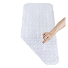 Pinzz Vinyl Non-Slip Bathtub Mat Anti-Bacterial Shower Mat,Extra Long,100*40CM/16"*38", Powerful Suction Cup Gripping,Machine Washable, BPA Free,...