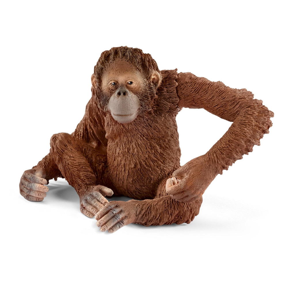 Schleich Wild Life Female Orangutan Figurine with Movable Arm - Holds Fruits - Ages 3+ - C-14775