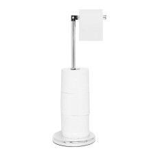 Pristine Free Standing Toilet Roll Holder Stand- Stylish Chrome Finish, Practical Design