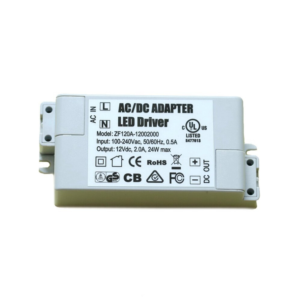Adogo Led Transformer Led Power Supply- 24W, 12V Dc, 2A - Constant Voltage For Led Strip S And G4, Mr11, Mr16 Led Bulbs Light 633503004901