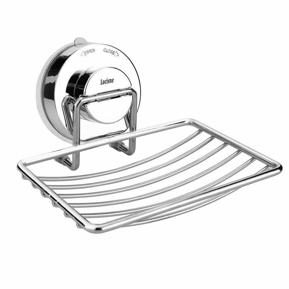 Locisne Wall Mounted Soap Dish Holder Basket, Rustproof Stainless Steel Shower Caddies Suction Soap Saver Storage Deep Basket Quick Dry No Drilling...-image-OPC-PP9RY9-NEW