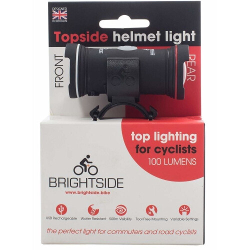 Topside 100 Lumen Bike Helmet Light - Dual Front & Rear Bike Light. USB Rechargeable & Waterproof