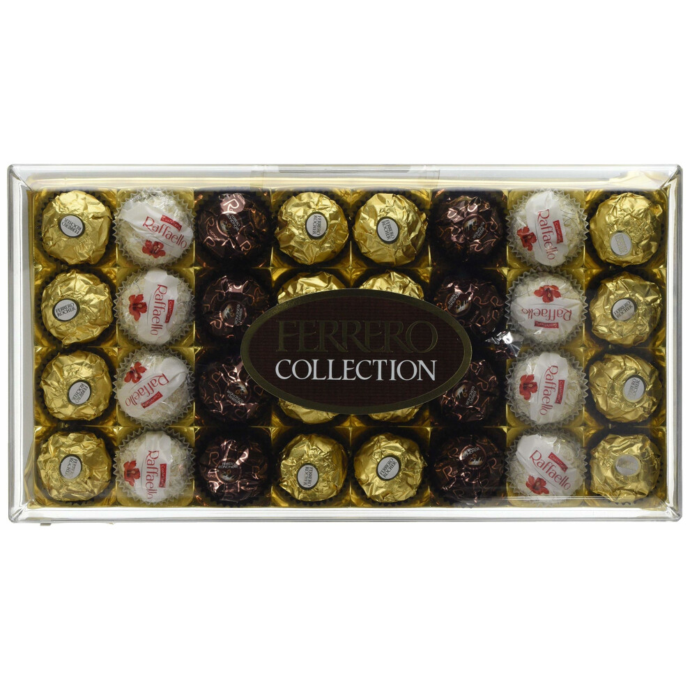 Ferrero Collection Chocolate Gift Set, Assorted Dark, Milk, Chocolate and Coconut and Almond, Box of 32 Pieces