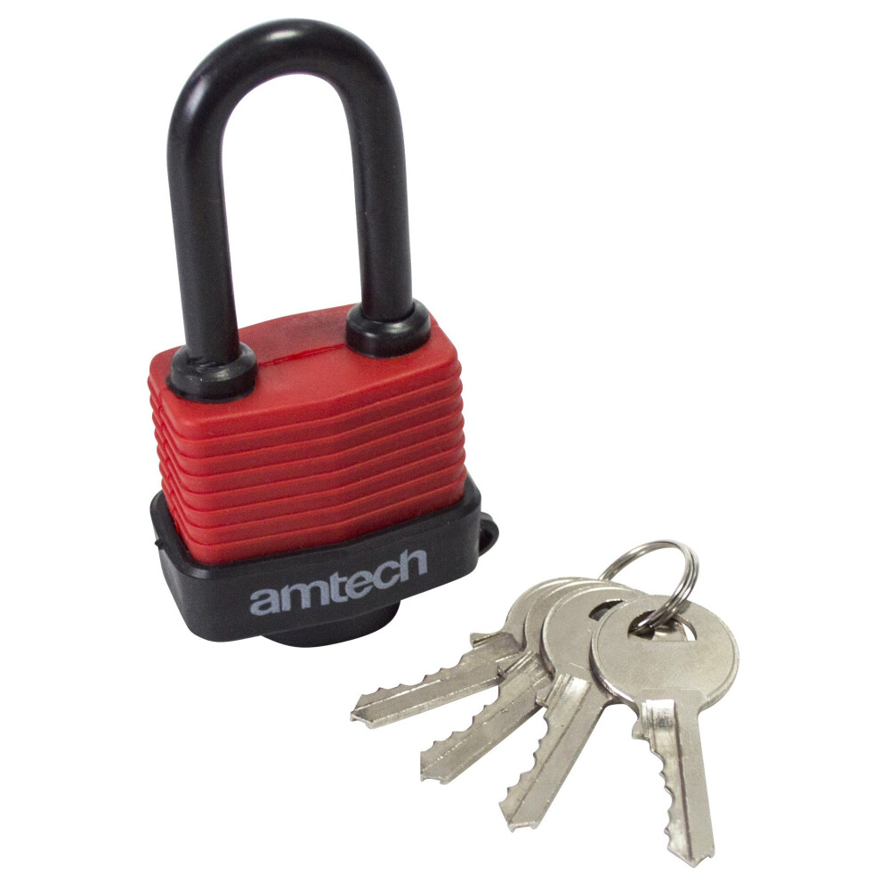 Amtech T0760 Long Shackle Weatherproof Padlock, Clear, One Size 5032759043446