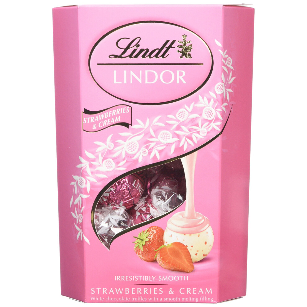 Lindt Lindor Strawberry and Cream Lindor 200g (Pack of 2)