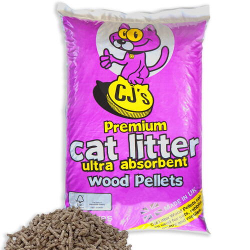 30 L CJ's Premium Cat Litter Ultra Absorbent Wood Pellets Ideal for