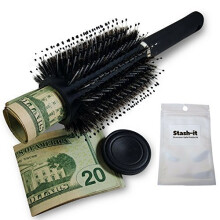 Hair Brush Diversion Safe Stash with Smell Proof Bag by Stash-it - Can Safe - Secret lid on top opens to store your valuables!