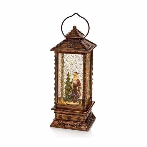 Premier Battery Operated Lantern Glitter Water Spinner Lantern with Warm White LEDs 1